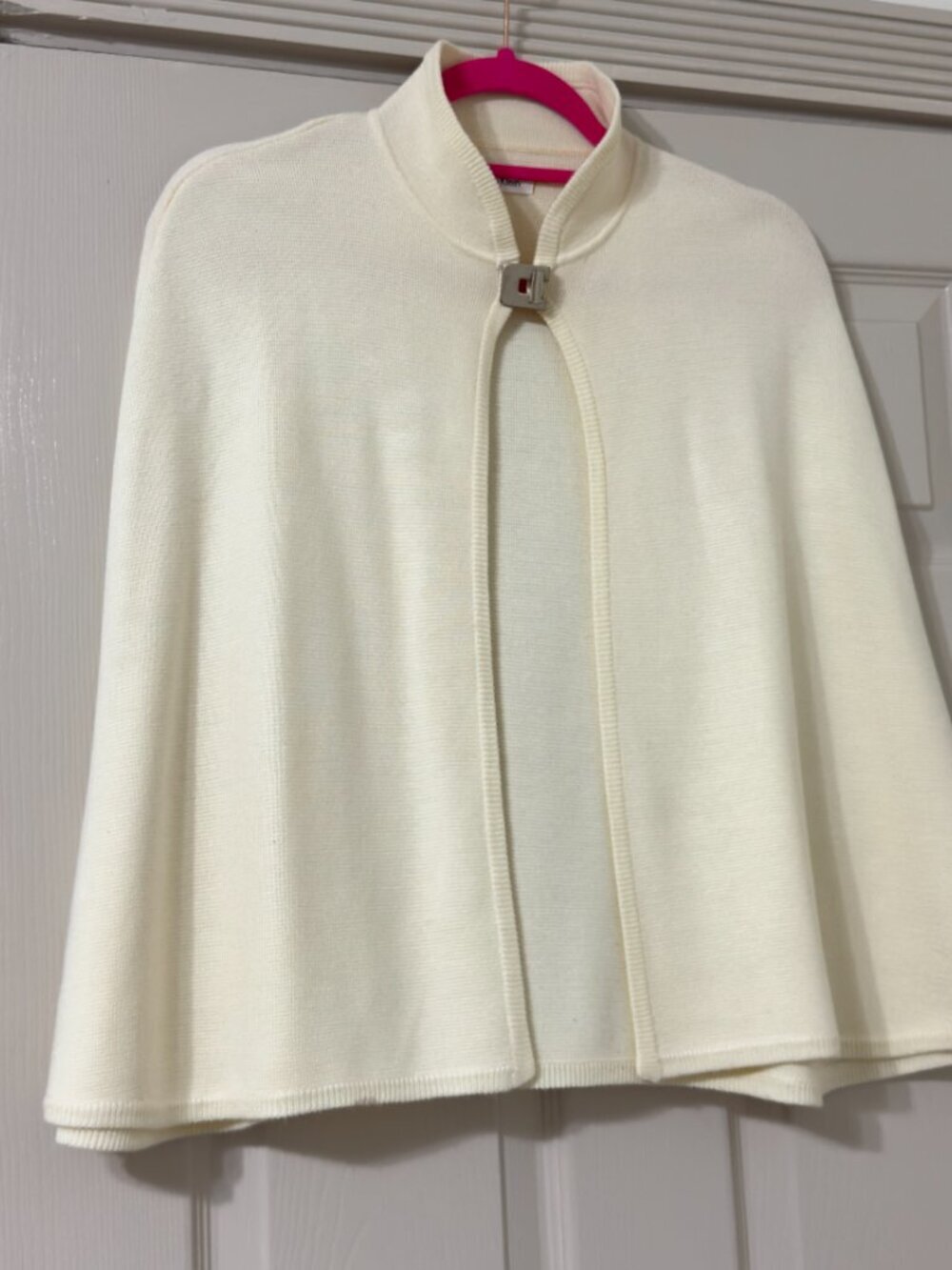 Calvin Klein Modern Gray Knit Cape Short Coat sz S/M - Picture 4 of 9